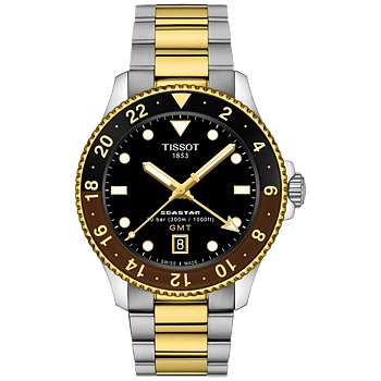 T120.852.22.051.00 Tissot Seastar 1000 GMT 40  brun