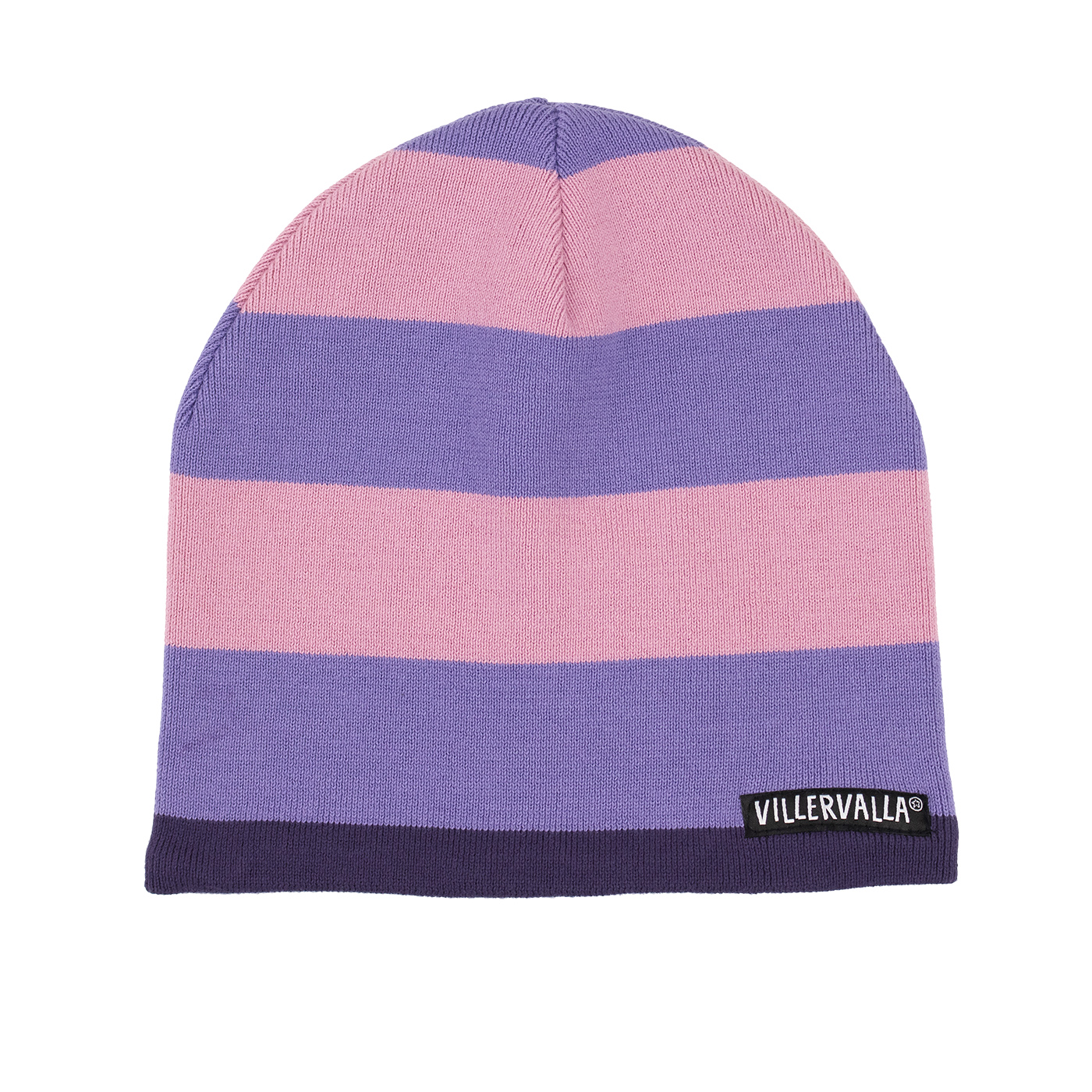 stickad mössa STRIPES ROSE/LILAC