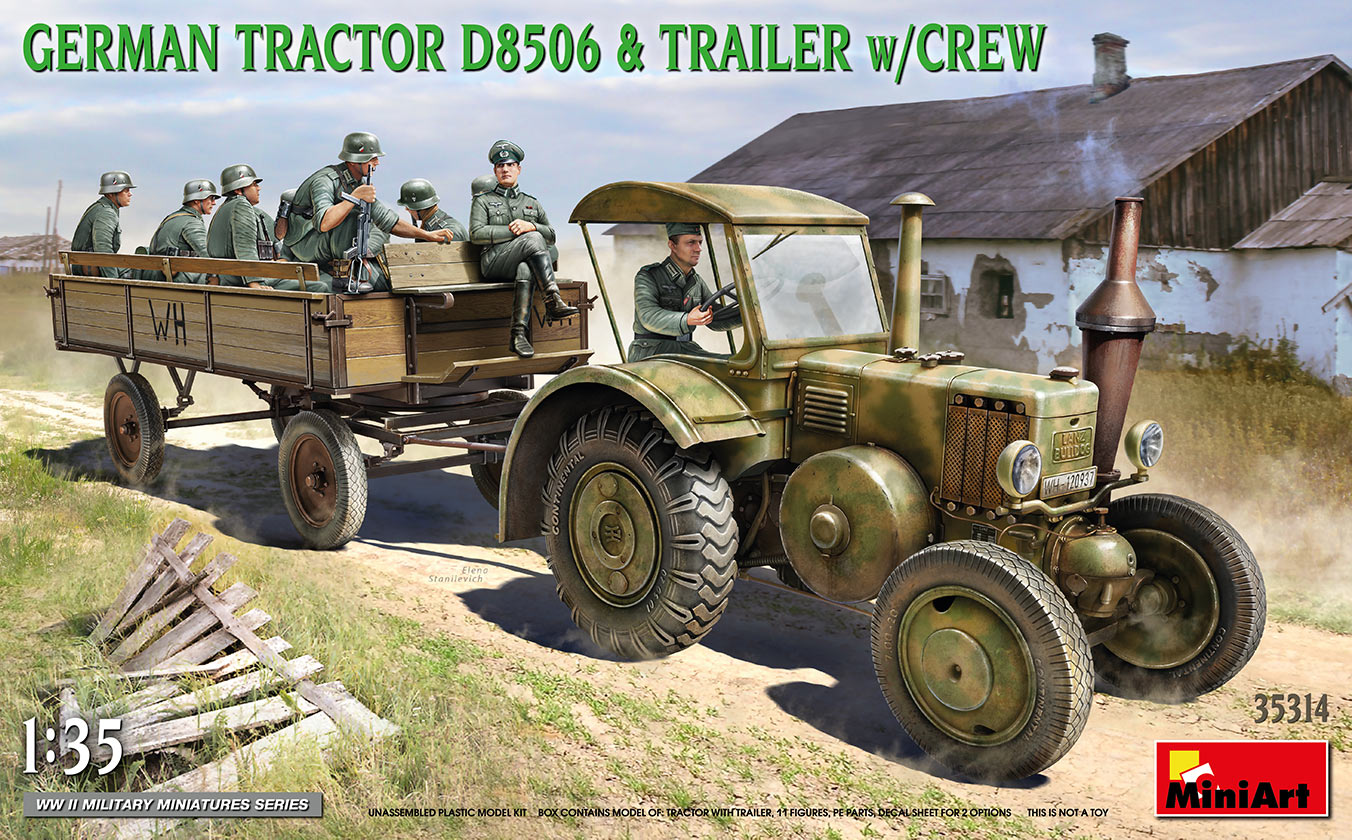 1/35 German Tractor D8506 with Trailer & Crew