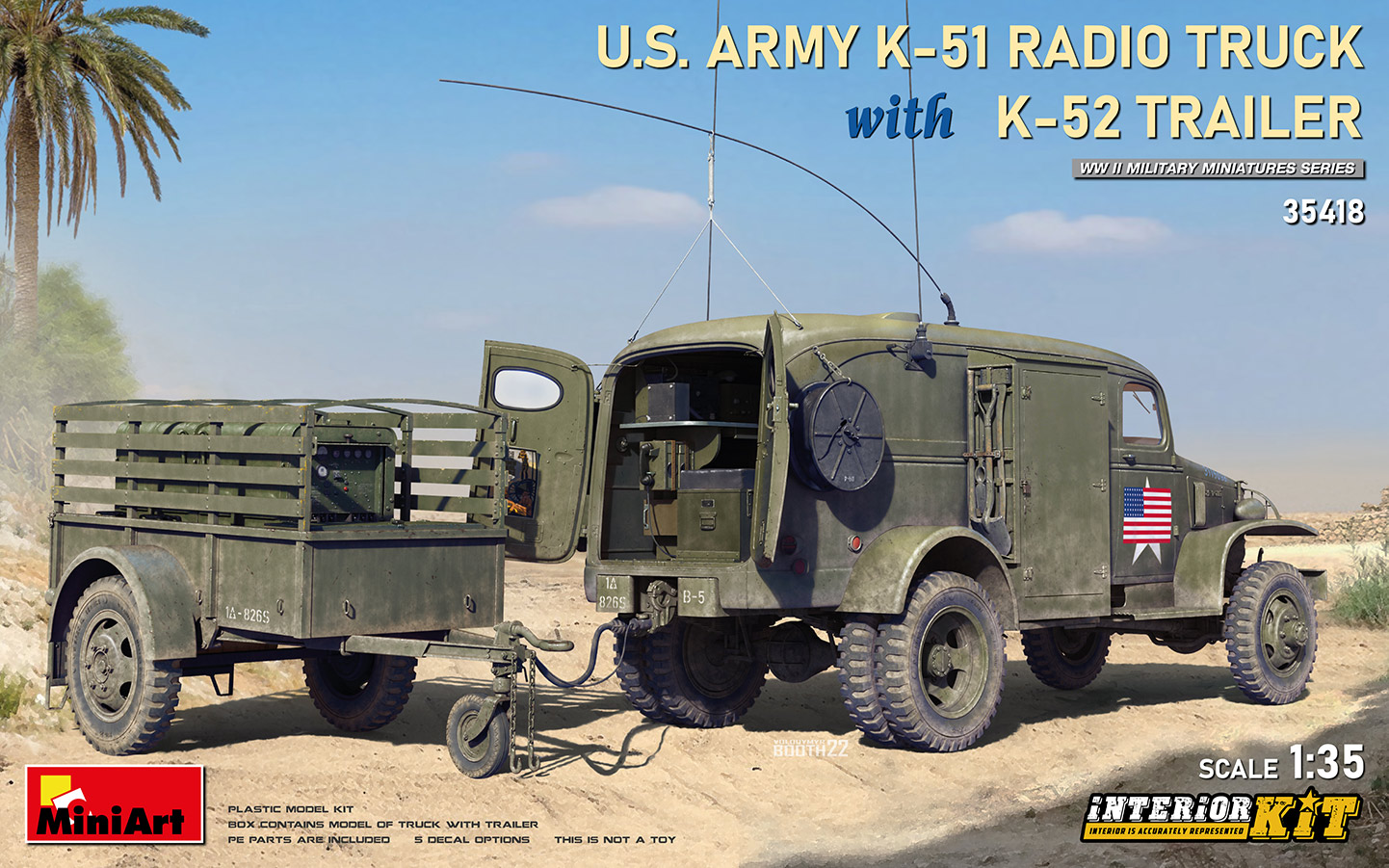 1/35 US Army K-51 Radio Truck w/K-52 Trailer. Interior Kit