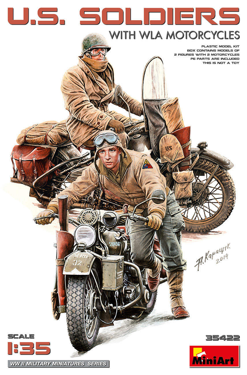 1/35 U.S. Soldiers w/ WLA Motorcycles
