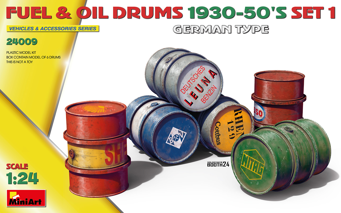 1/24 Fuel & Oil Drums 1930-50's Set 1 (German Type)