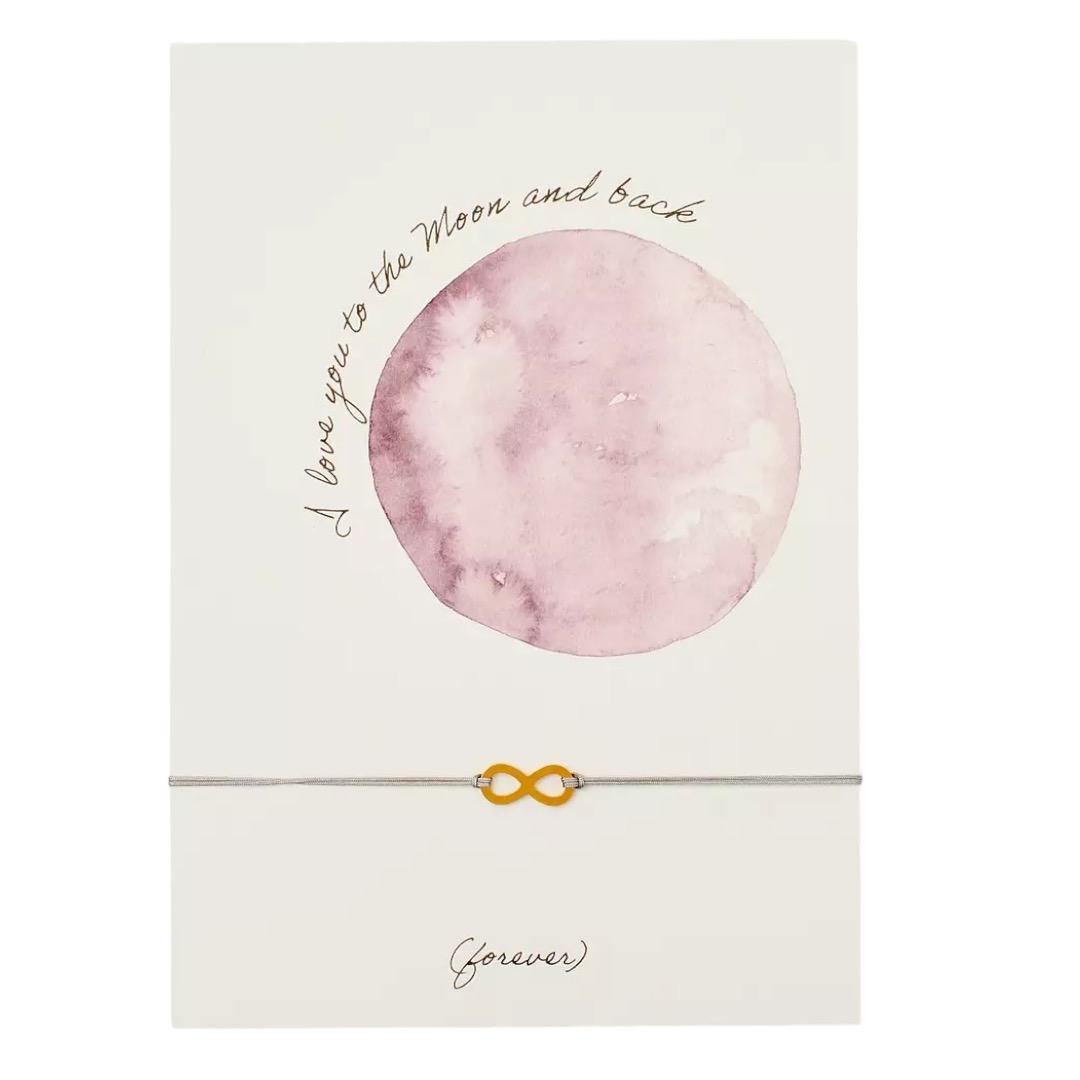 Armbandskort - I love you to the moon and back