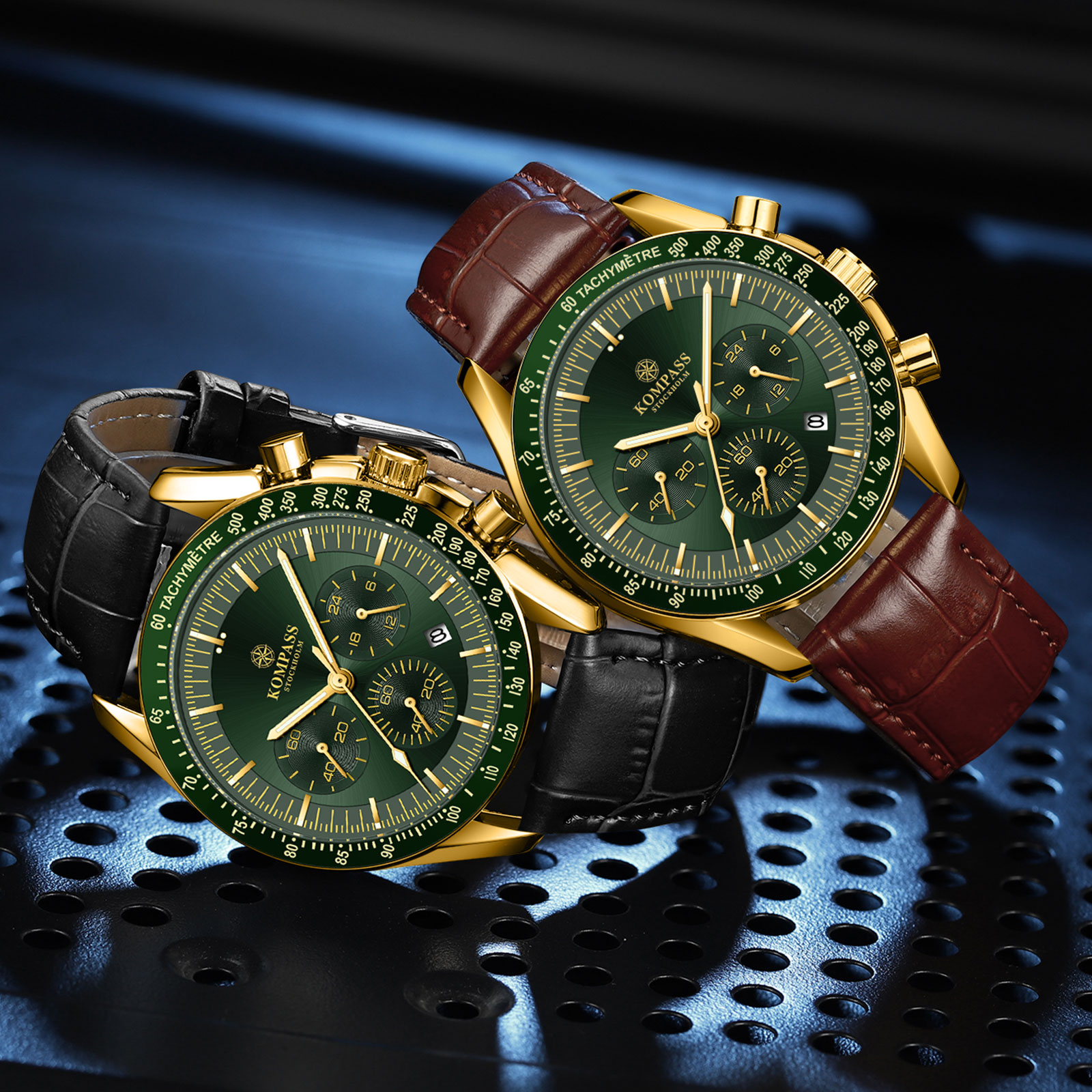 Kompass ChronoSpeed Gold Green Brown - 14