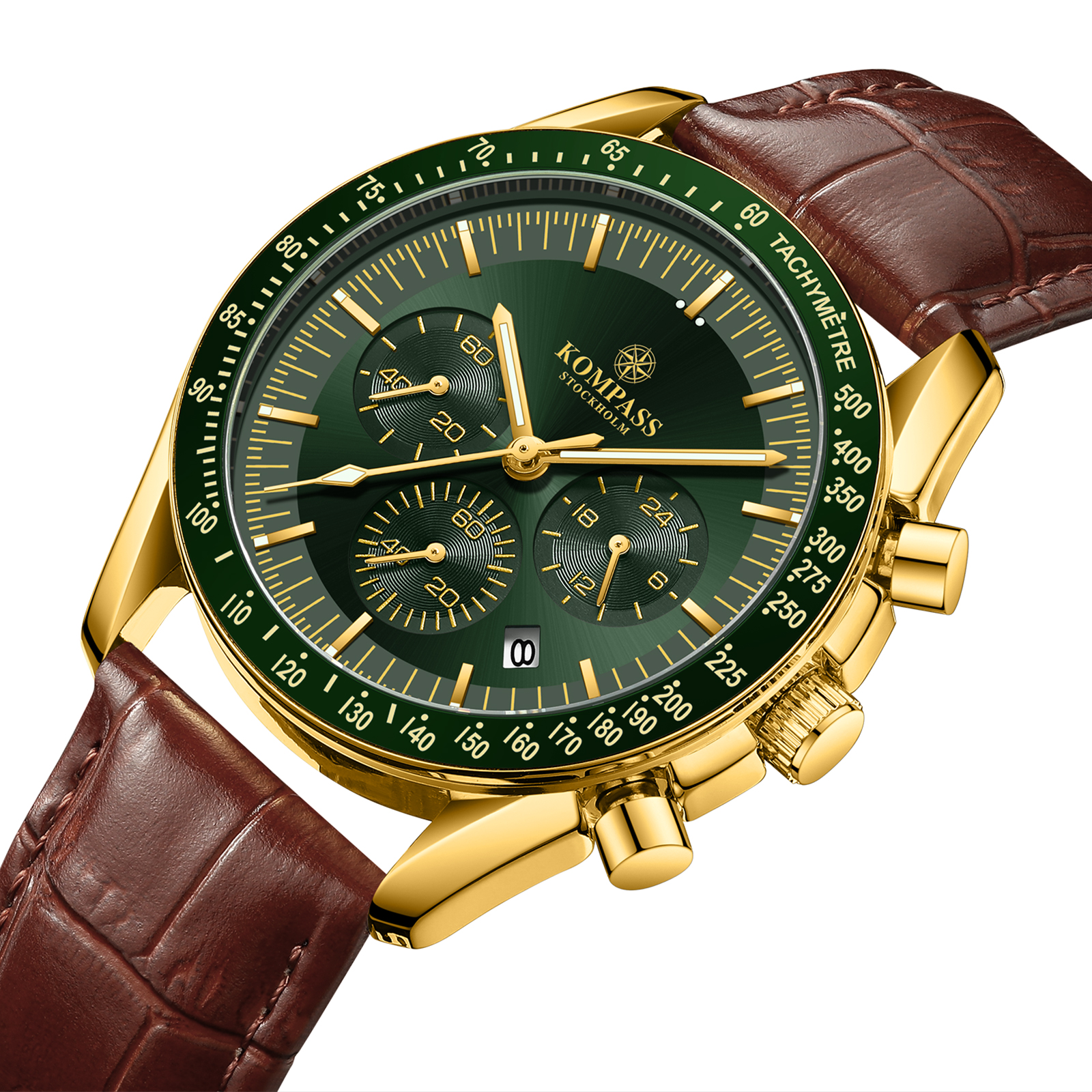 Kompass ChronoSpeed Gold Green Brown - 2