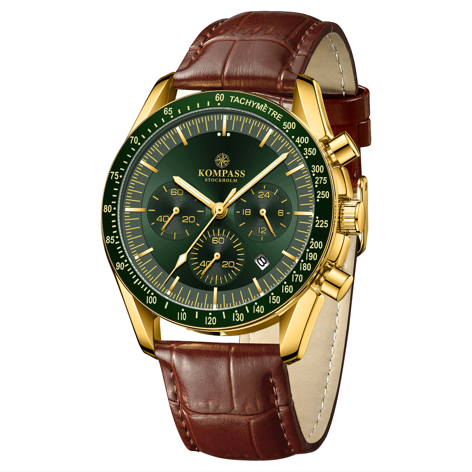 Kompass ChronoSpeed Gold Green Brown - 3