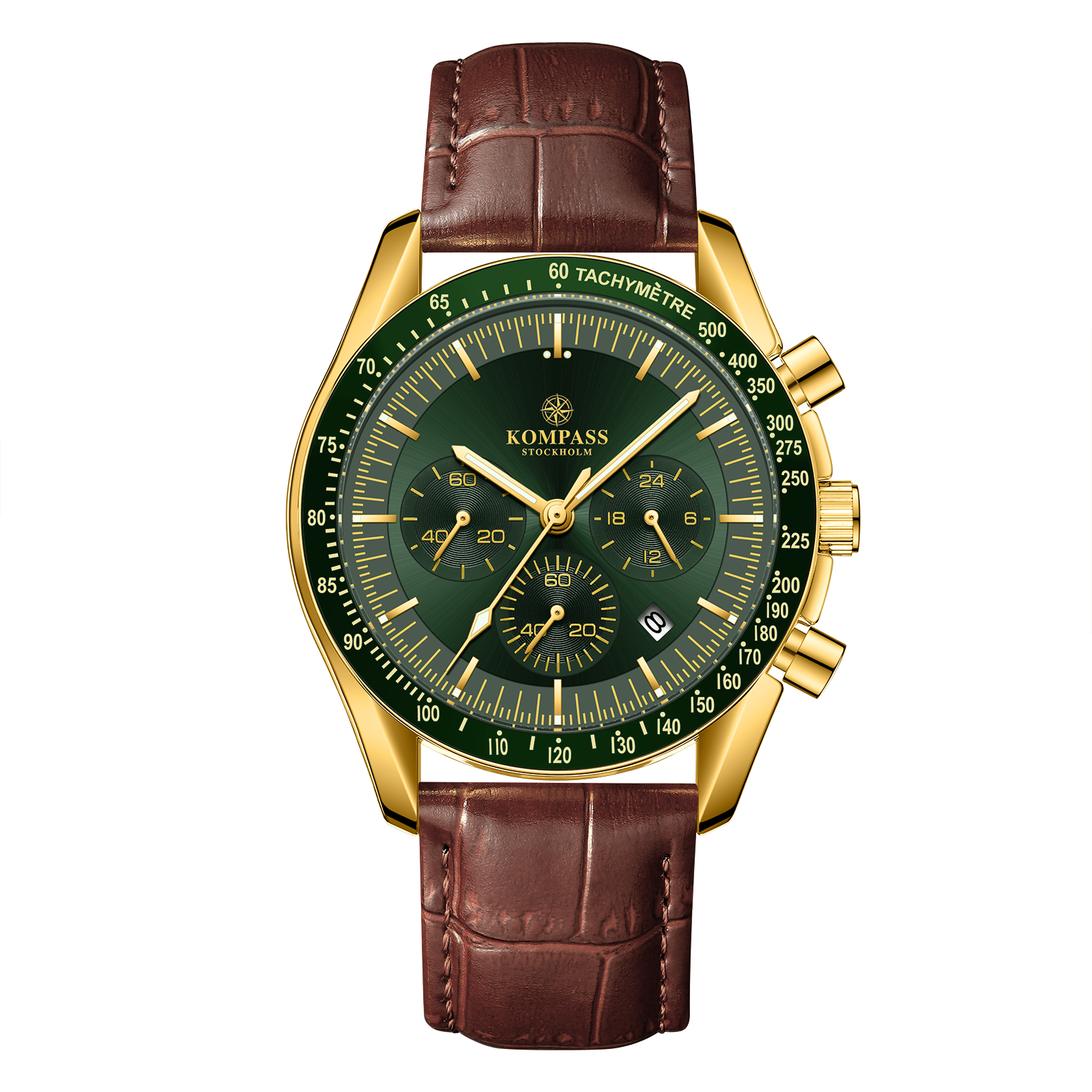 Kompass Stockholm Kompass ChronoSpeed Gold Green Brown