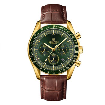 Kompass ChronoSpeed Gold Green Brown