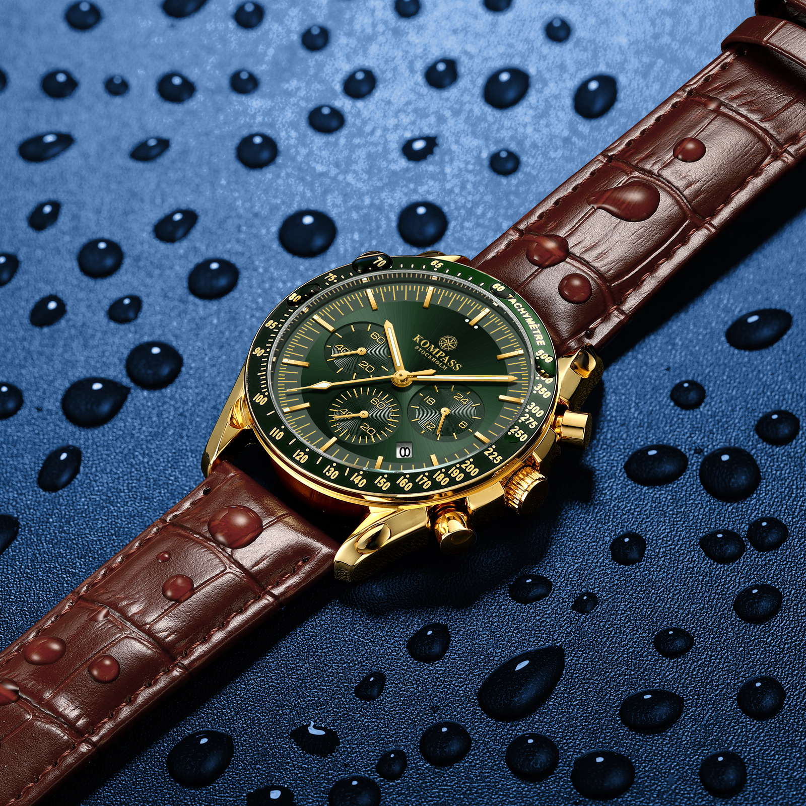 Kompass ChronoSpeed Gold Green Brown - 6