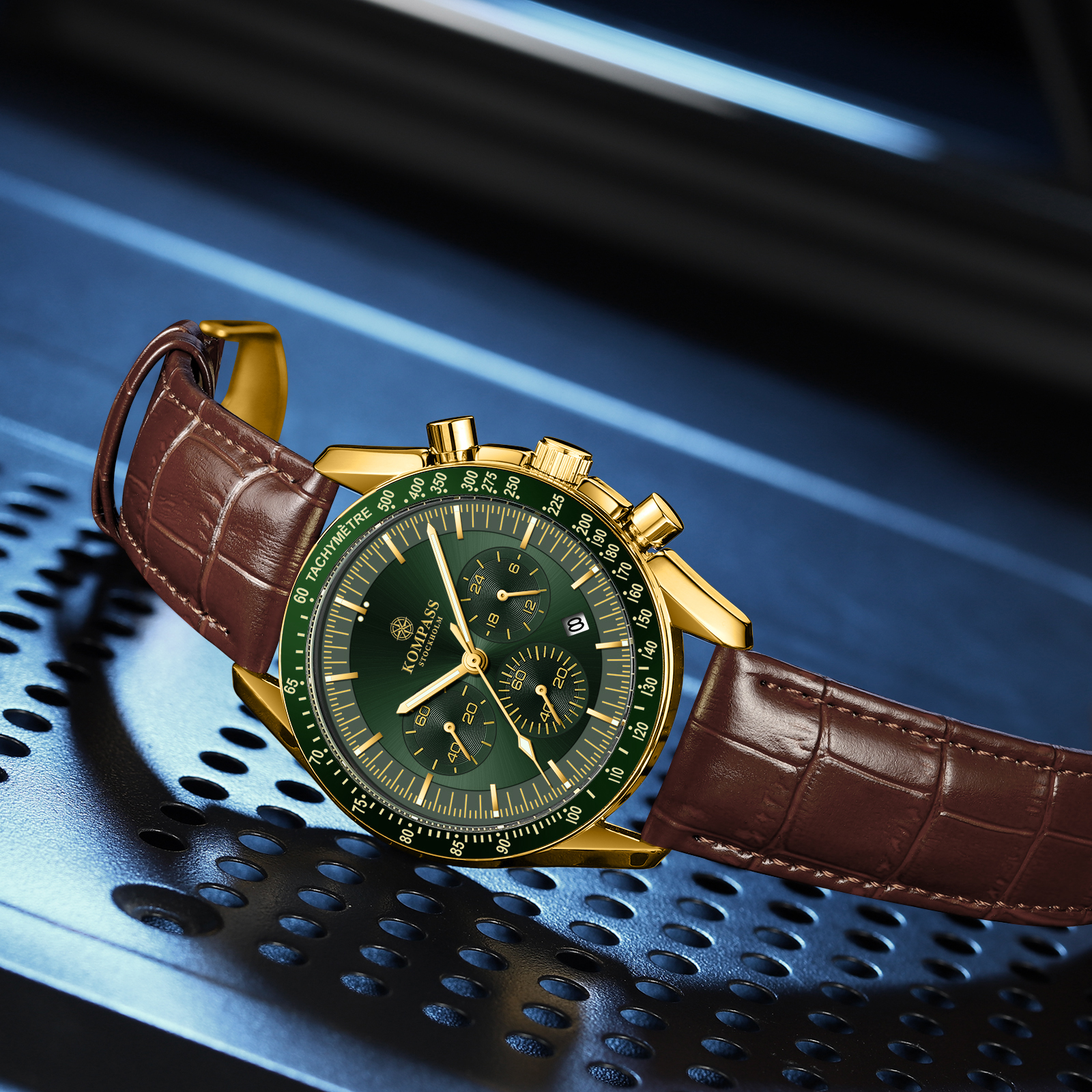 Kompass ChronoSpeed Gold Green Black - 6