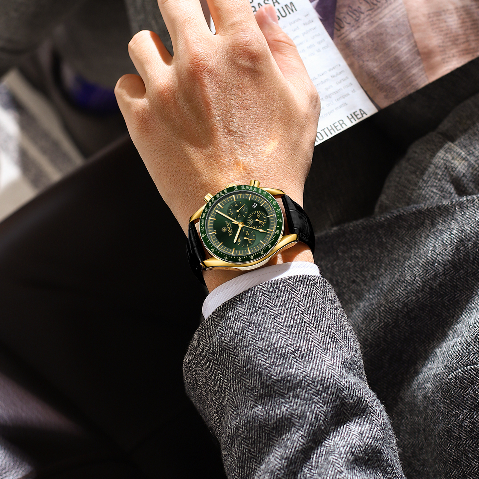 Kompass ChronoSpeed Gold Green Black - 8