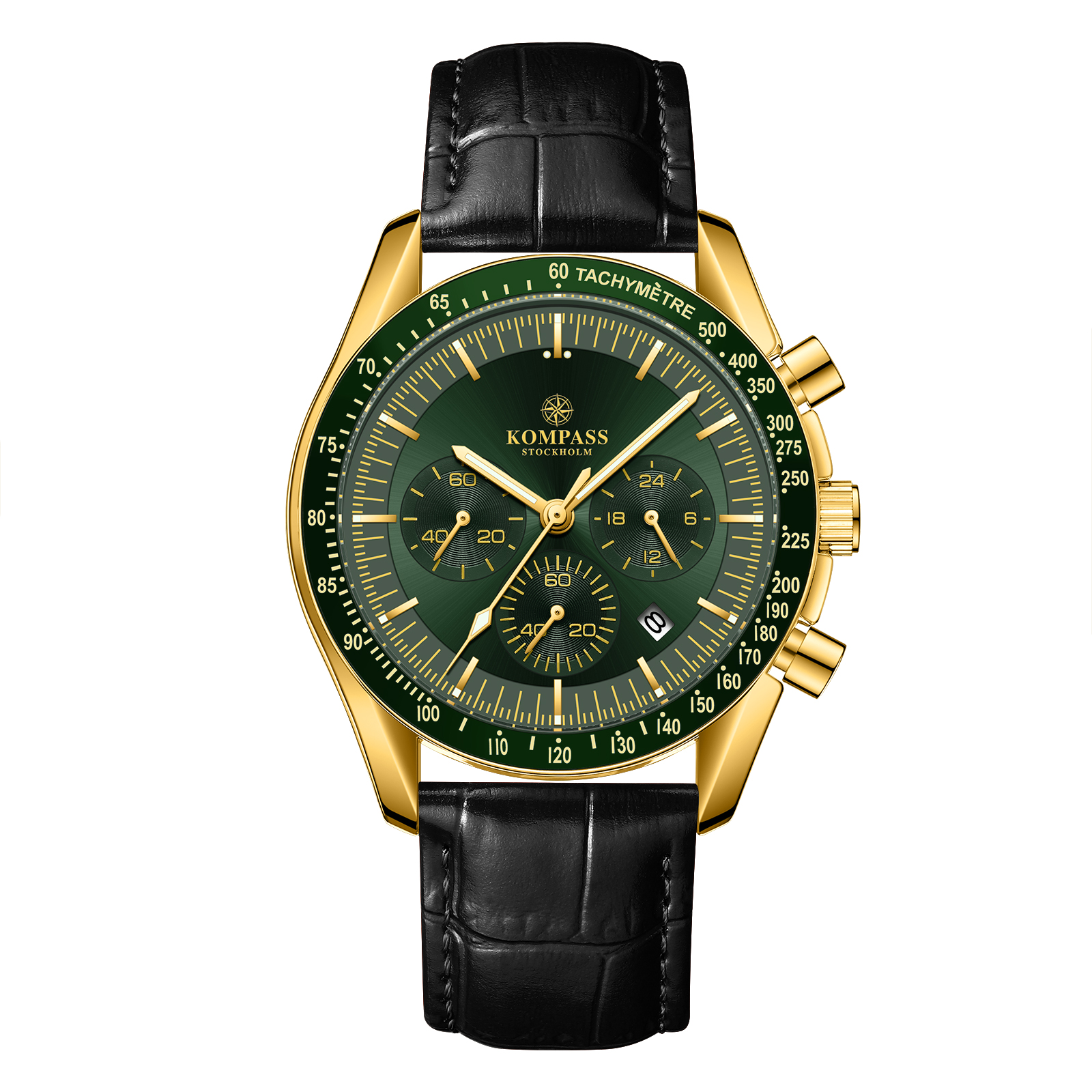 Kompass Stockholm Kompass ChronoSpeed Gold Green Black