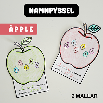 Namnpyssel - Namn & färg - Äpple