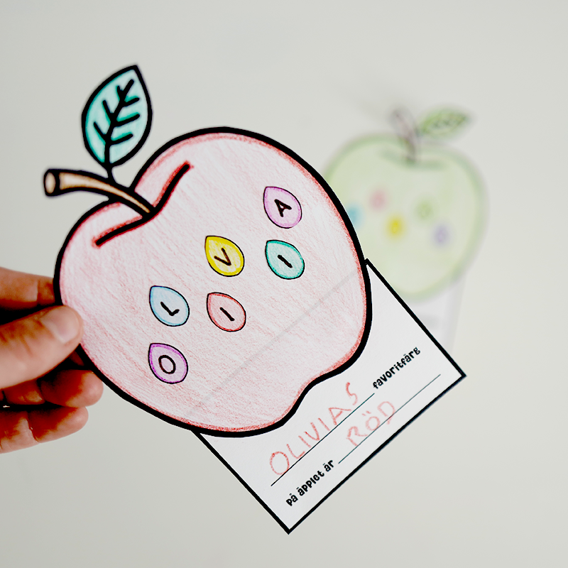 Namnpyssel - Namn & färg - Äpple - 2