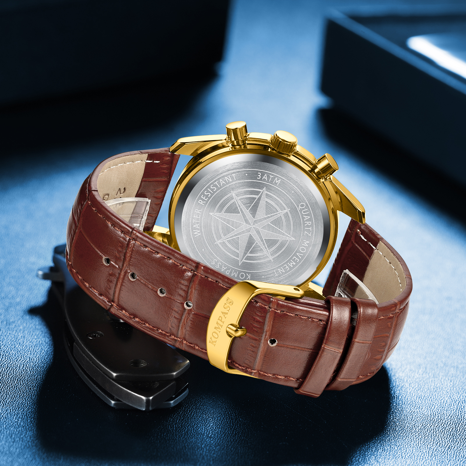 Kompass ChronoSpeed Gold Blue Brown - 8