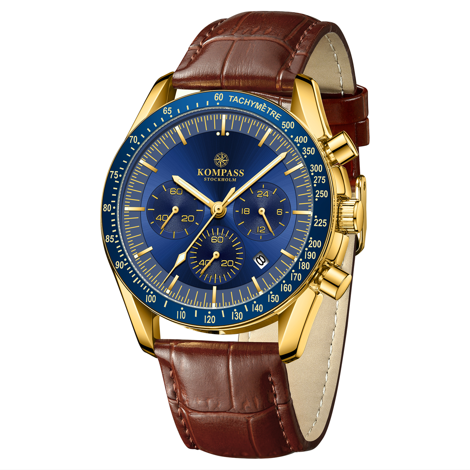 Kompass ChronoSpeed Gold Blue Brown - 3