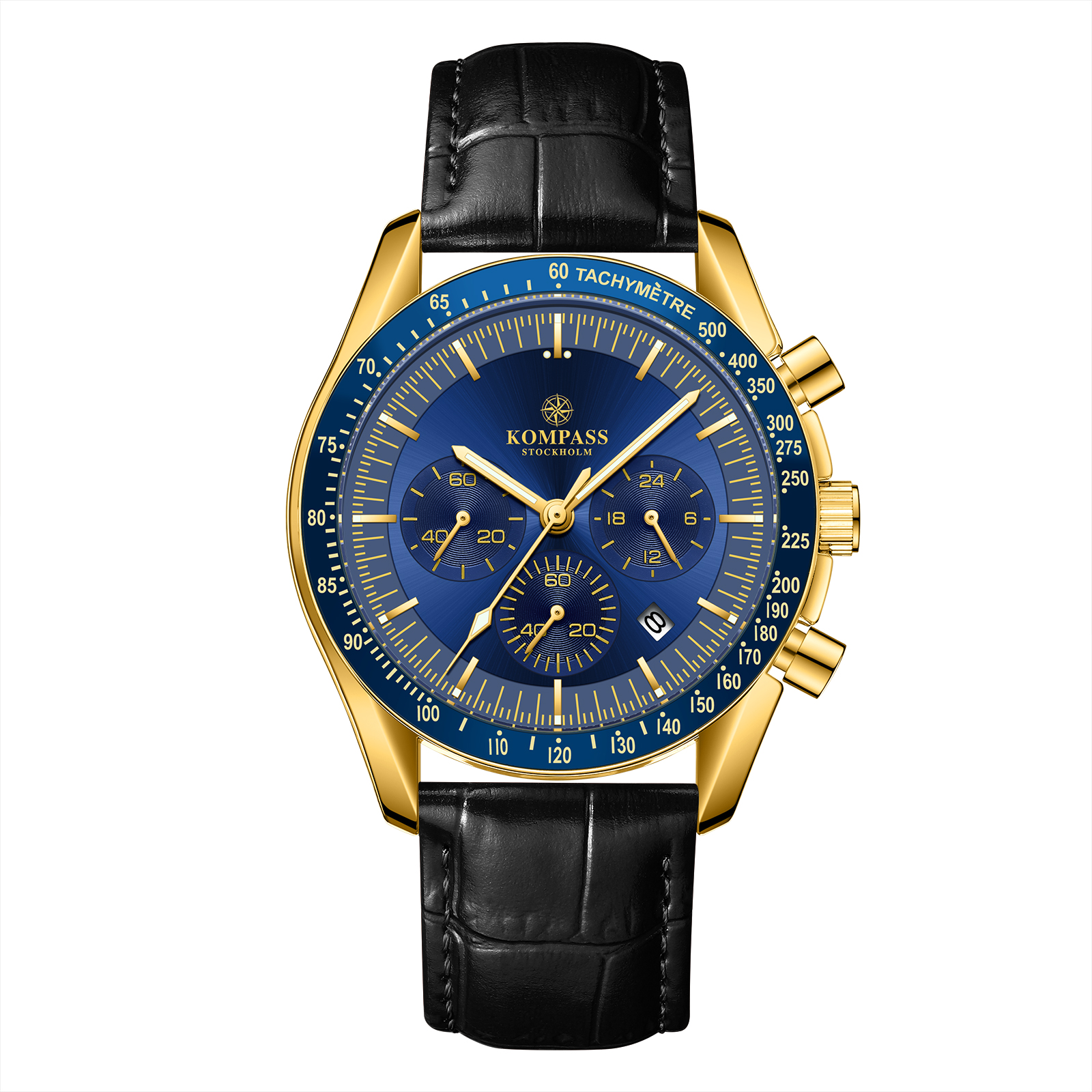 Kompass Stockholm Kompass ChronoSpeed Gold Blue Black