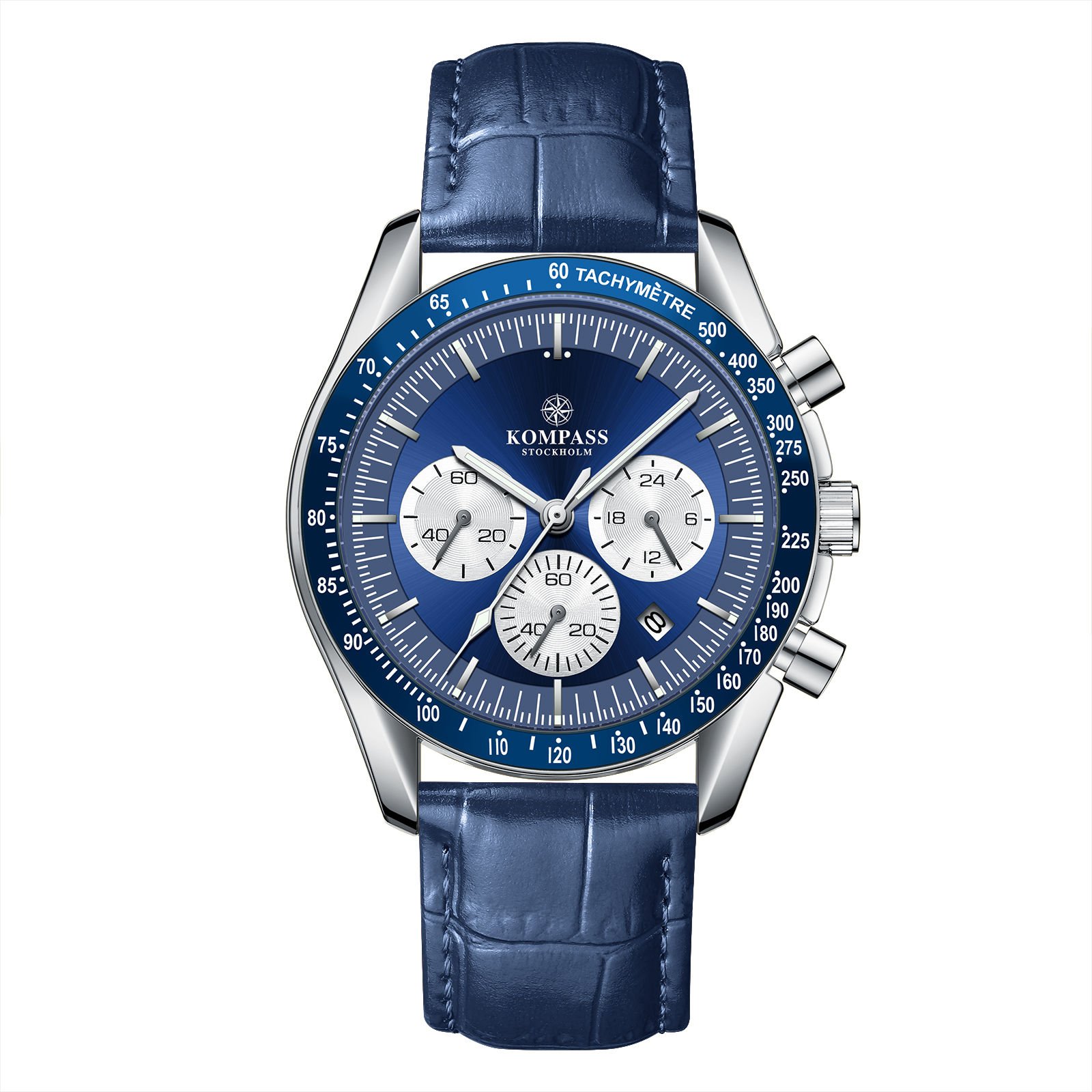 Kompass Stockholm Kompass ChronoSpeed Silver Blue