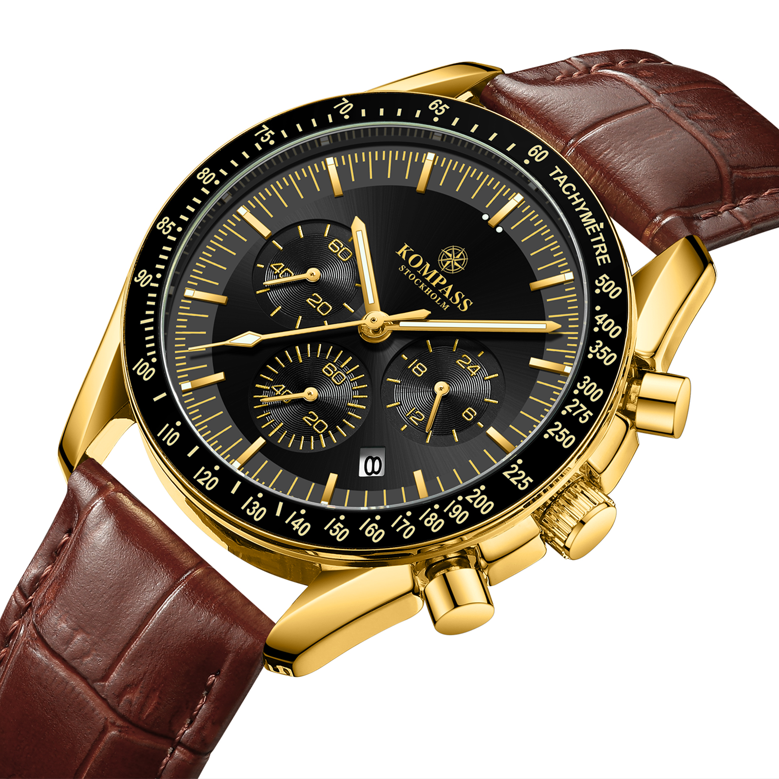 Kompass ChronoSpeed Gold Black Brown - 2