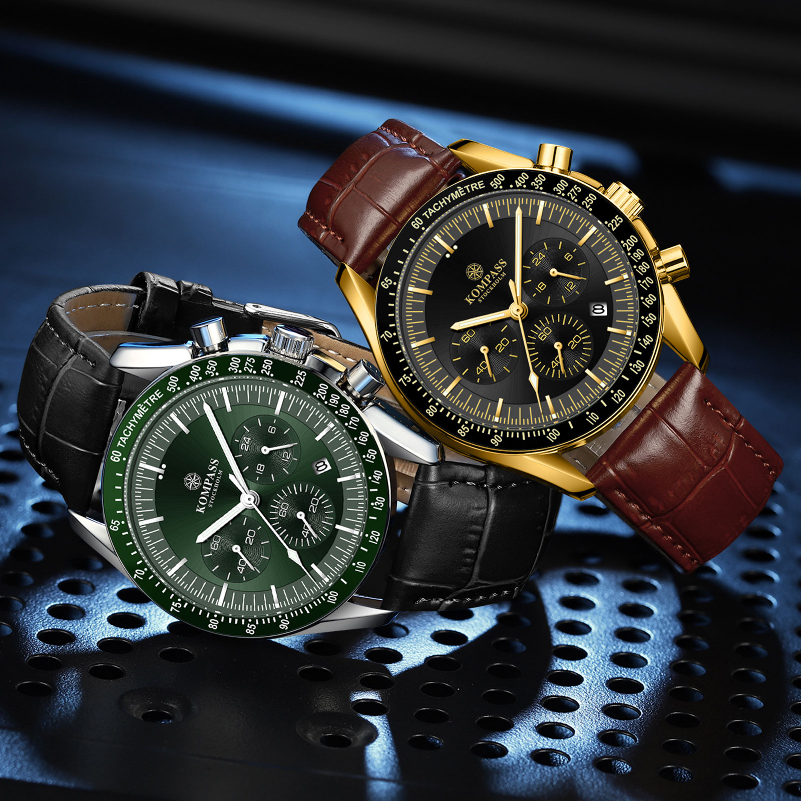 Kompass ChronoSpeed Gold Black Brown - 13