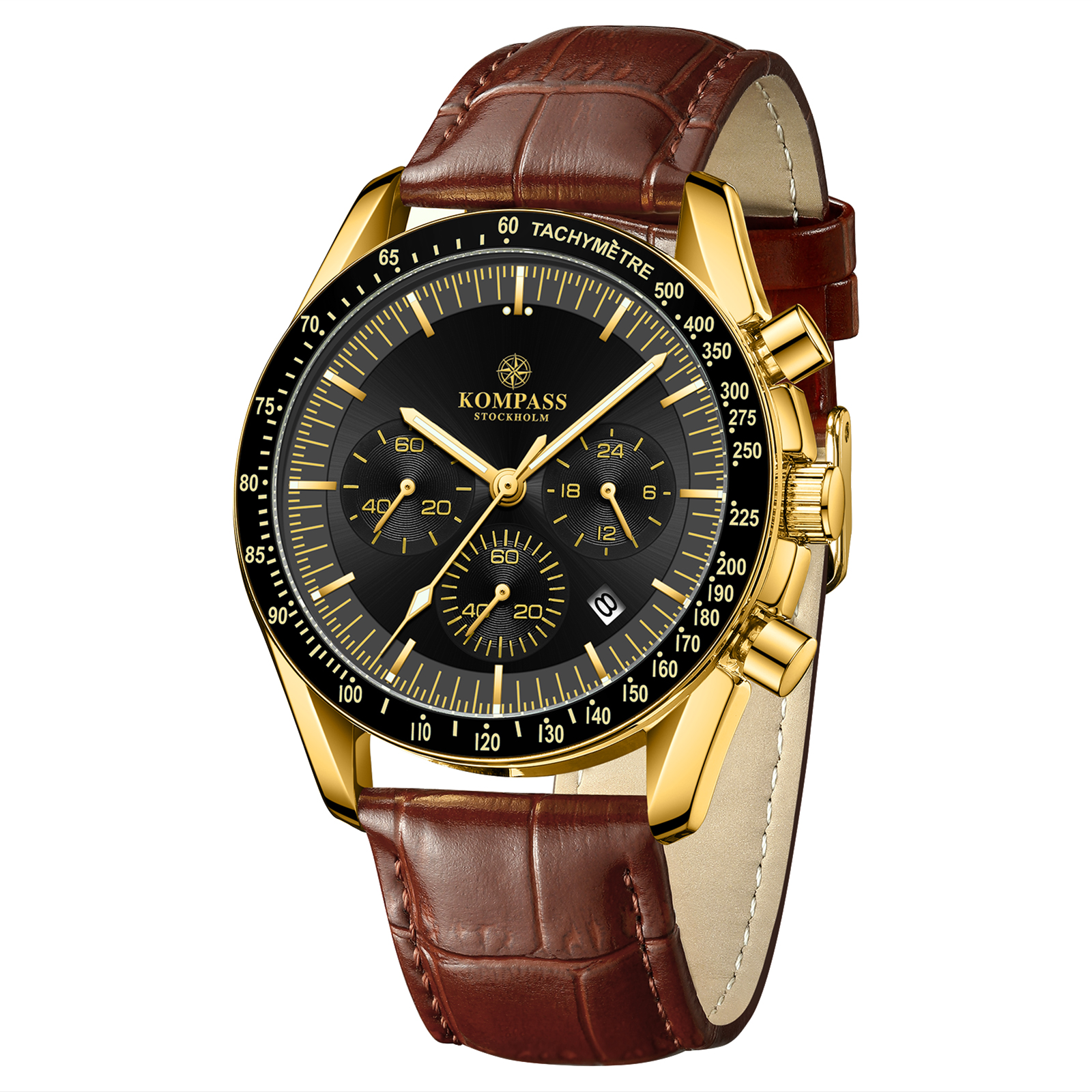 Kompass ChronoSpeed Gold Black Brown - 3