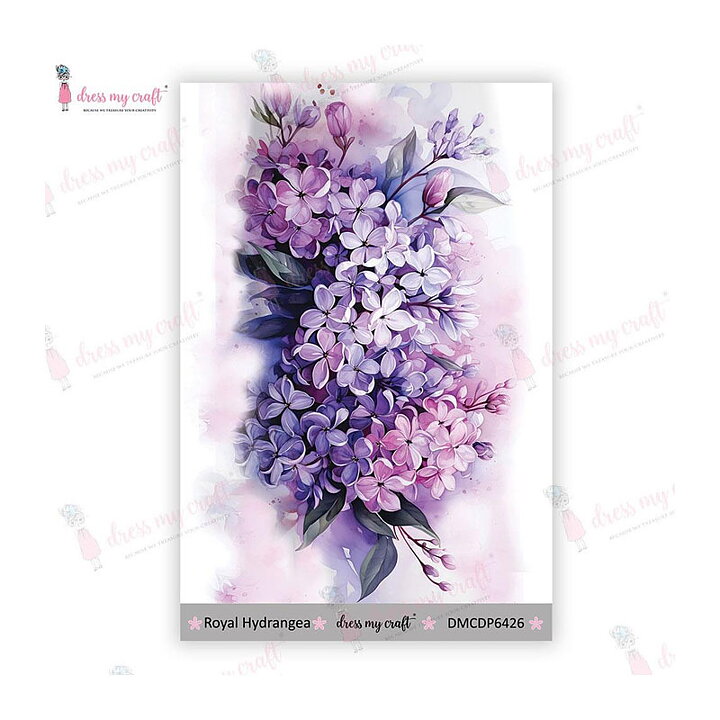 Dress My Craft Mini Transfer Me Sheet - Royal Hydrangea