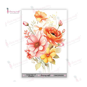Dress My Craft Mini Transfer Me Sheet - Language of Flowers
