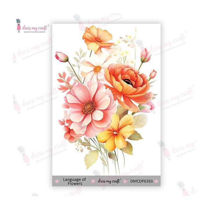 Dress My Craft Mini Transfer Me Sheet - Language of Flowers