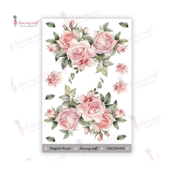 Dress My Craft Mini Transfer Me Sheet - Elegant Roses