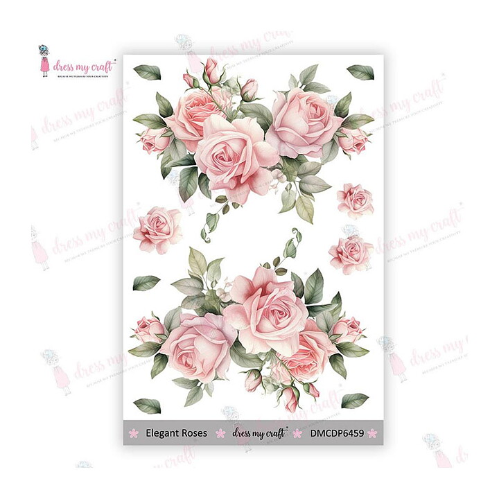 Dress My Craft Mini Transfer Me Sheet - Elegant Roses