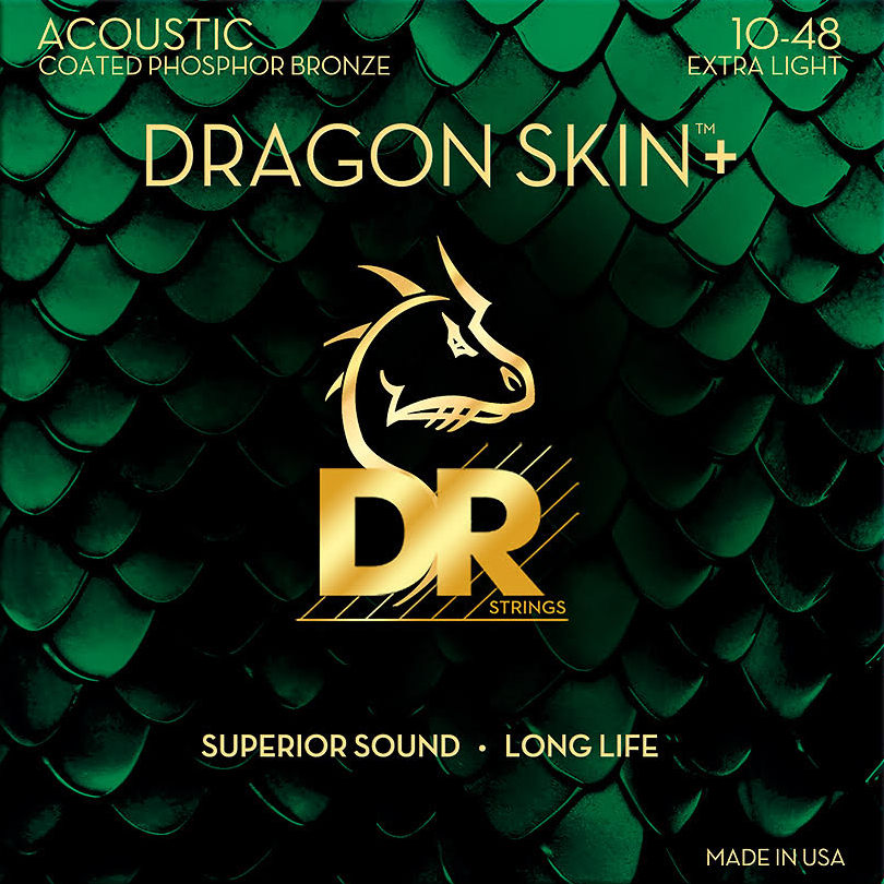 DR Dragon Skin+ DAP-10 Phosphor Bronze Acoustic Strings 010-048