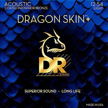 DR Dragon Skin+ DAP-12 Phosphor Bronze Acoustic Strings 012-054