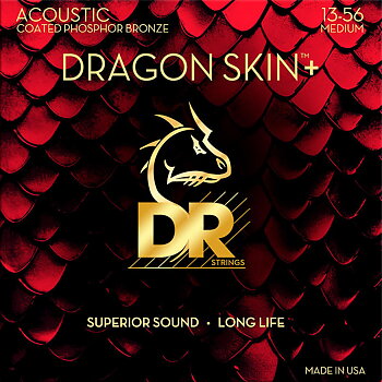 DR Dragon Skin+ DAP-13 Phosphor Bronze Acoustic Strings 013-056
