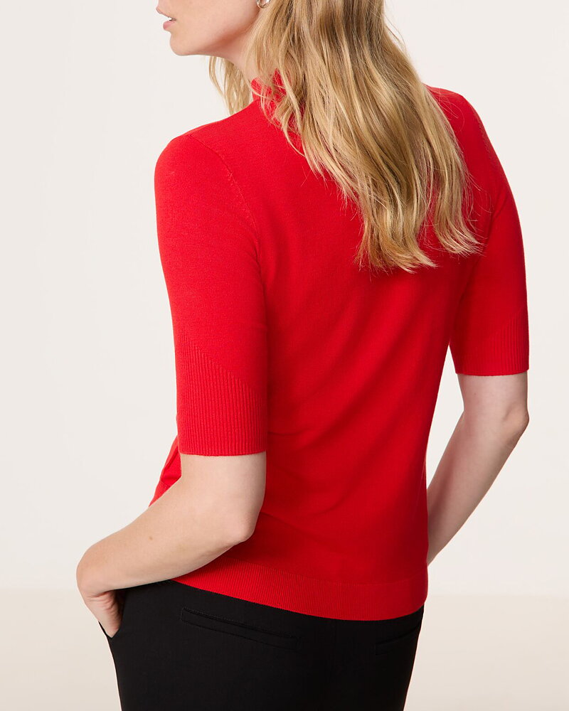 Jumper turtleneck kort ärm röd
