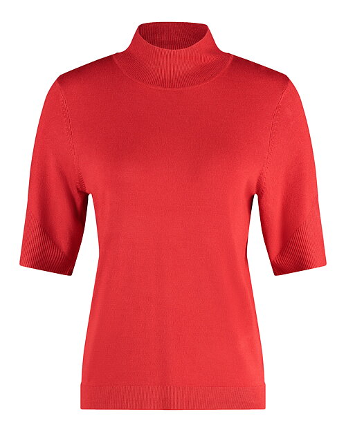 Jumper turtleneck kort ärm röd - 4