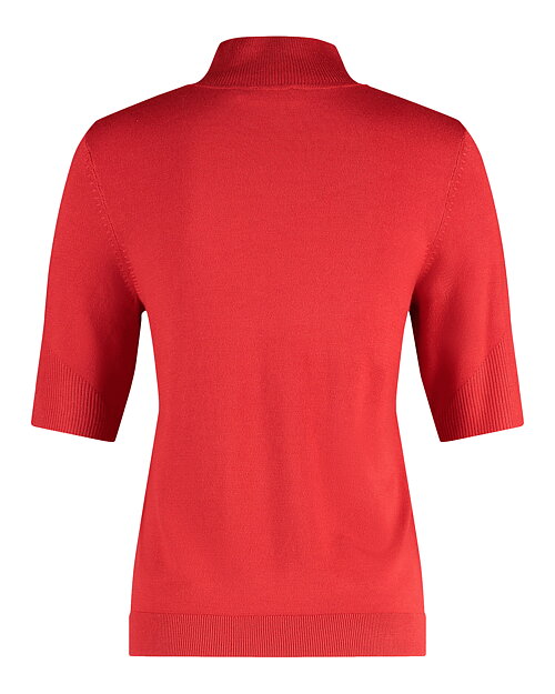 Jumper turtleneck kort ärm röd - 5