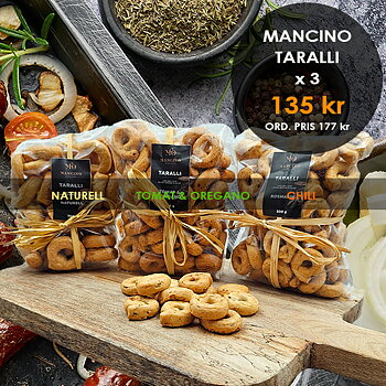 Mancino Taralli x 3, italienska tilltuggskex