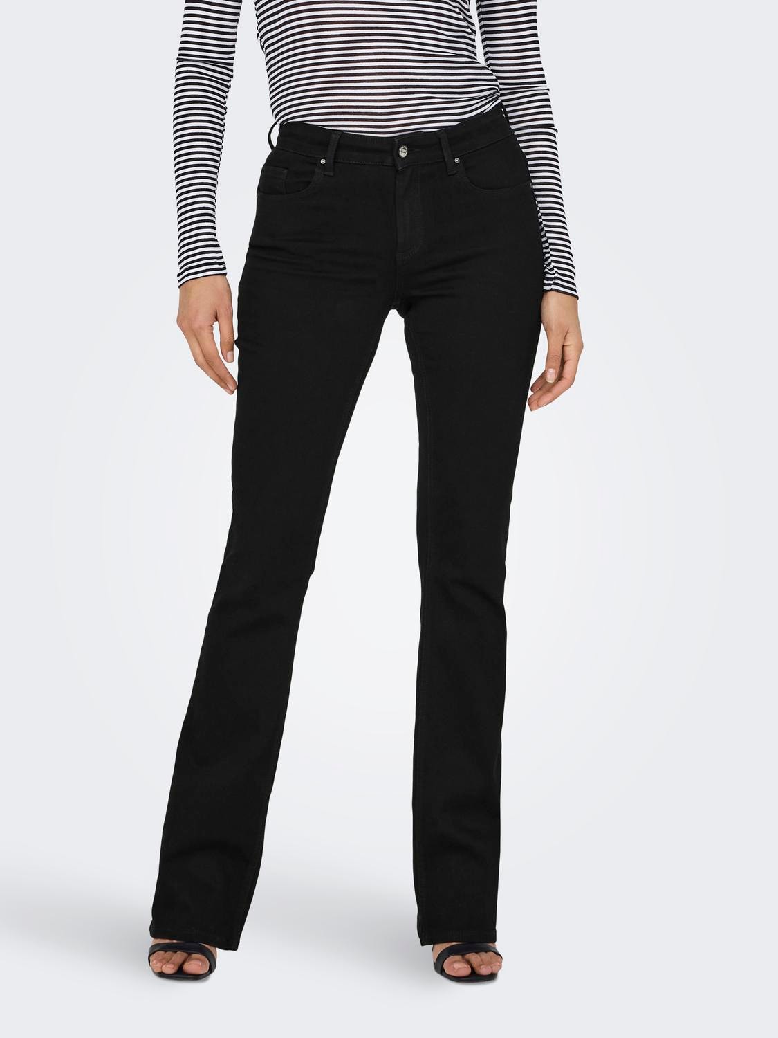Only - Blush Flared Jeans Svart Denim
