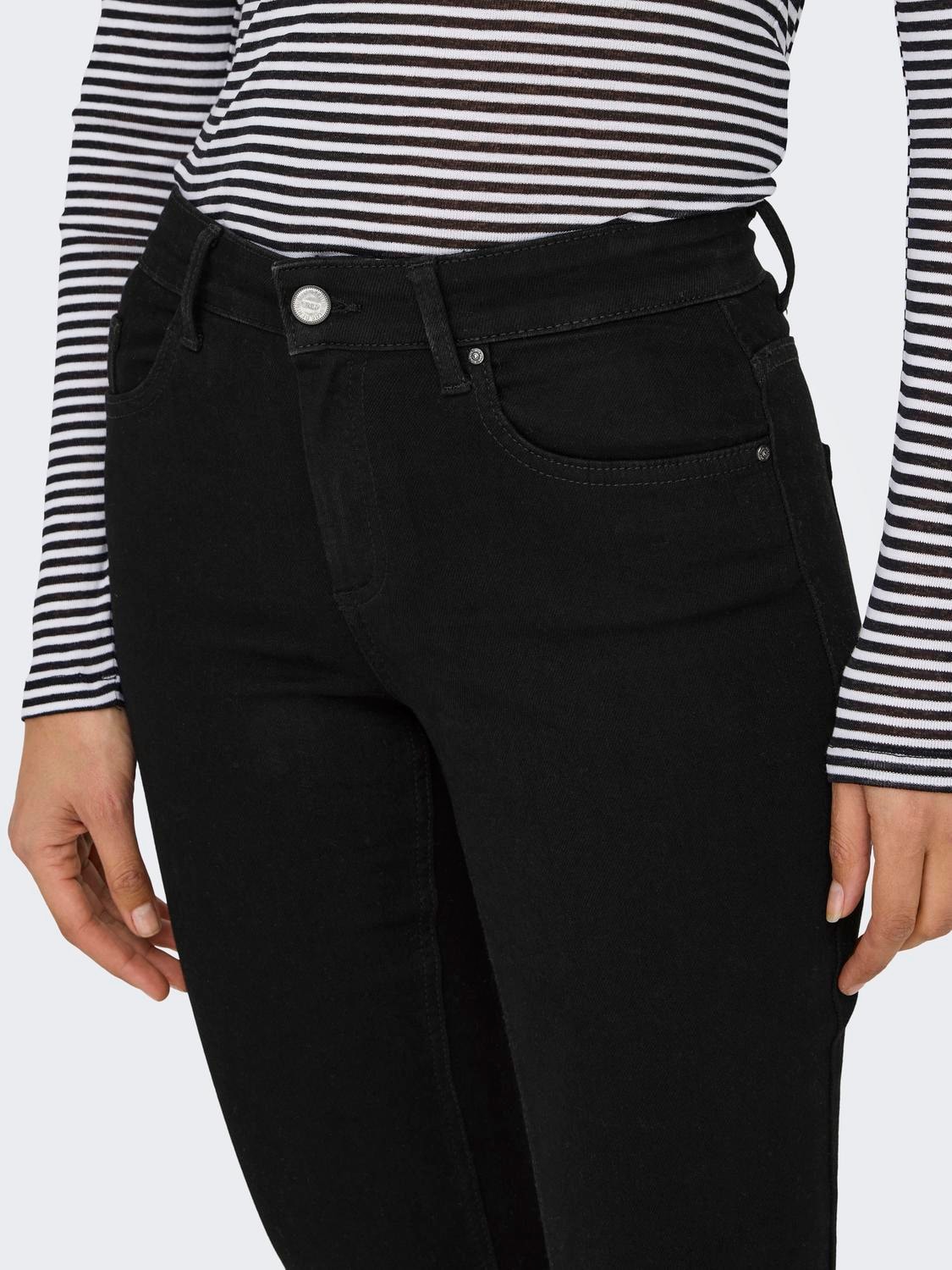 Only - Blush Flared Jeans Svart Denim - 5