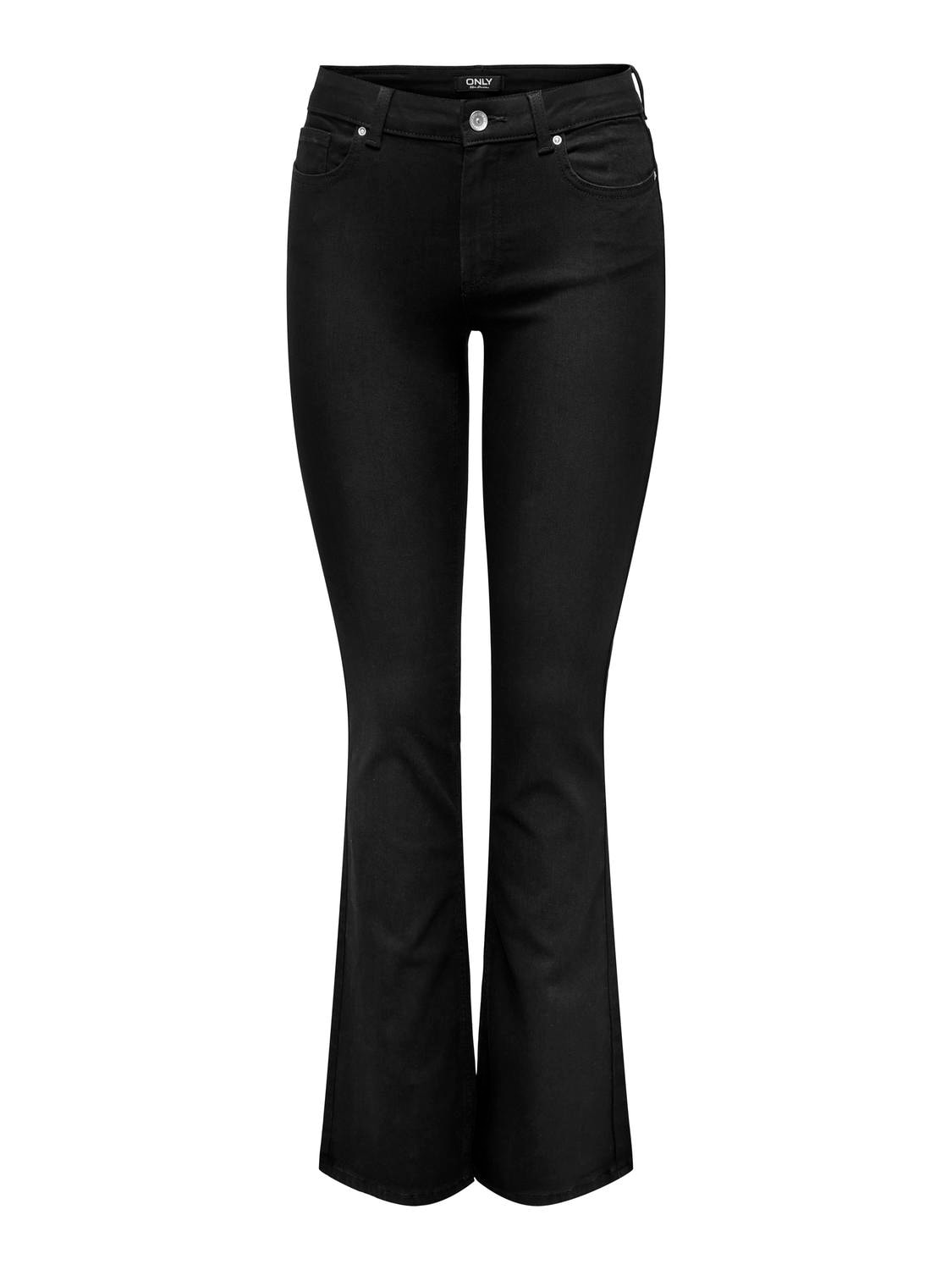 Only - Blush Flared Jeans Svart Denim - 2