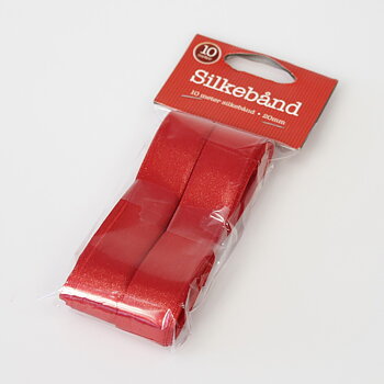 Silkesband röd 10m 20mm