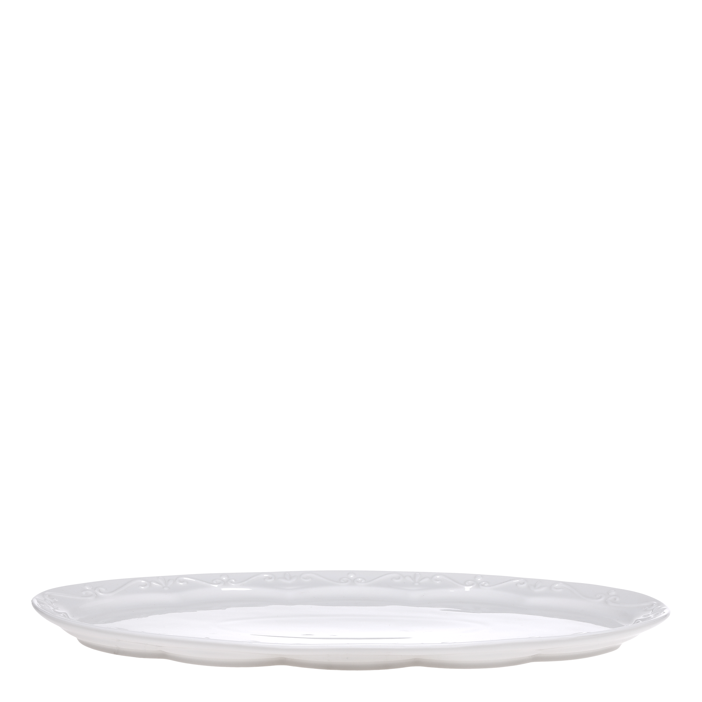 Ovalt uppläggningsfat - Fat - Provence - 40x20 cm - Vit - 3