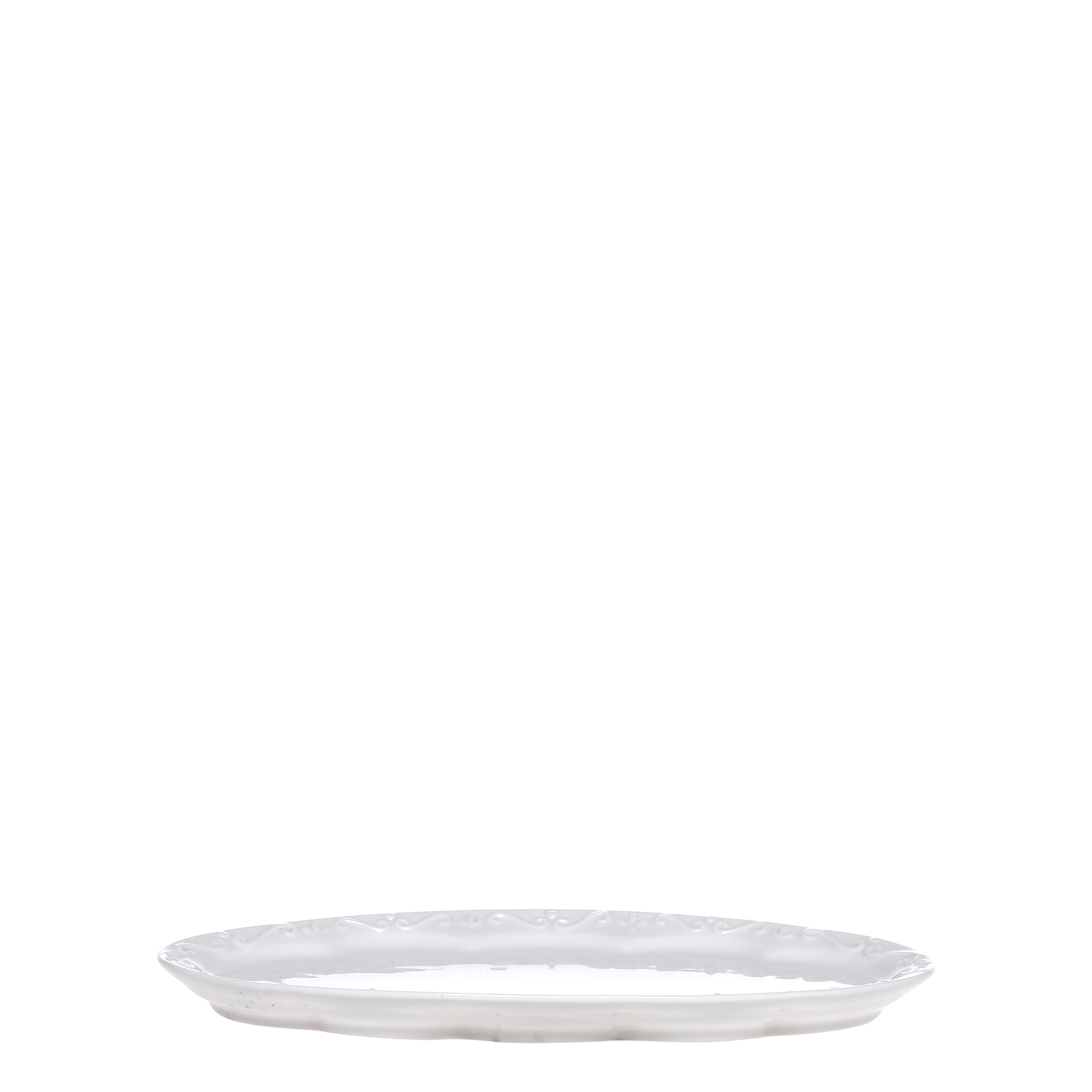 Ovalt uppläggningsfat - Fat - Provence - 24x13 cm - Vit - 3