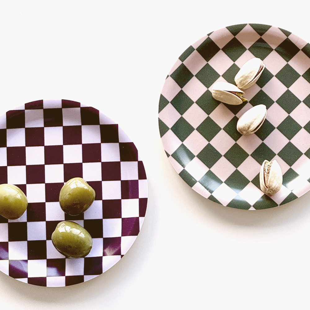 Warm Mix CHECKER  Set of 4 Coasters - 11cm - 4