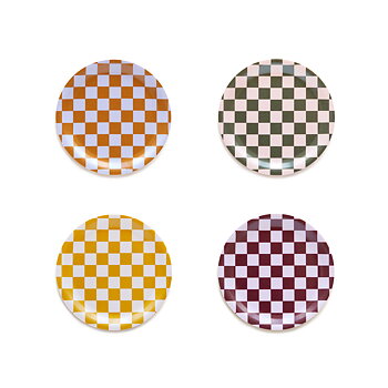 Warm Mix CHECKER  Set of 4 Coasters - 11cm