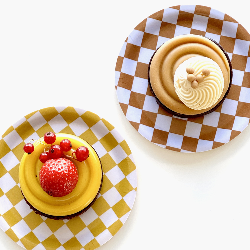 Warm Mix CHECKER  Set of 4 Coasters - 11cm - 3