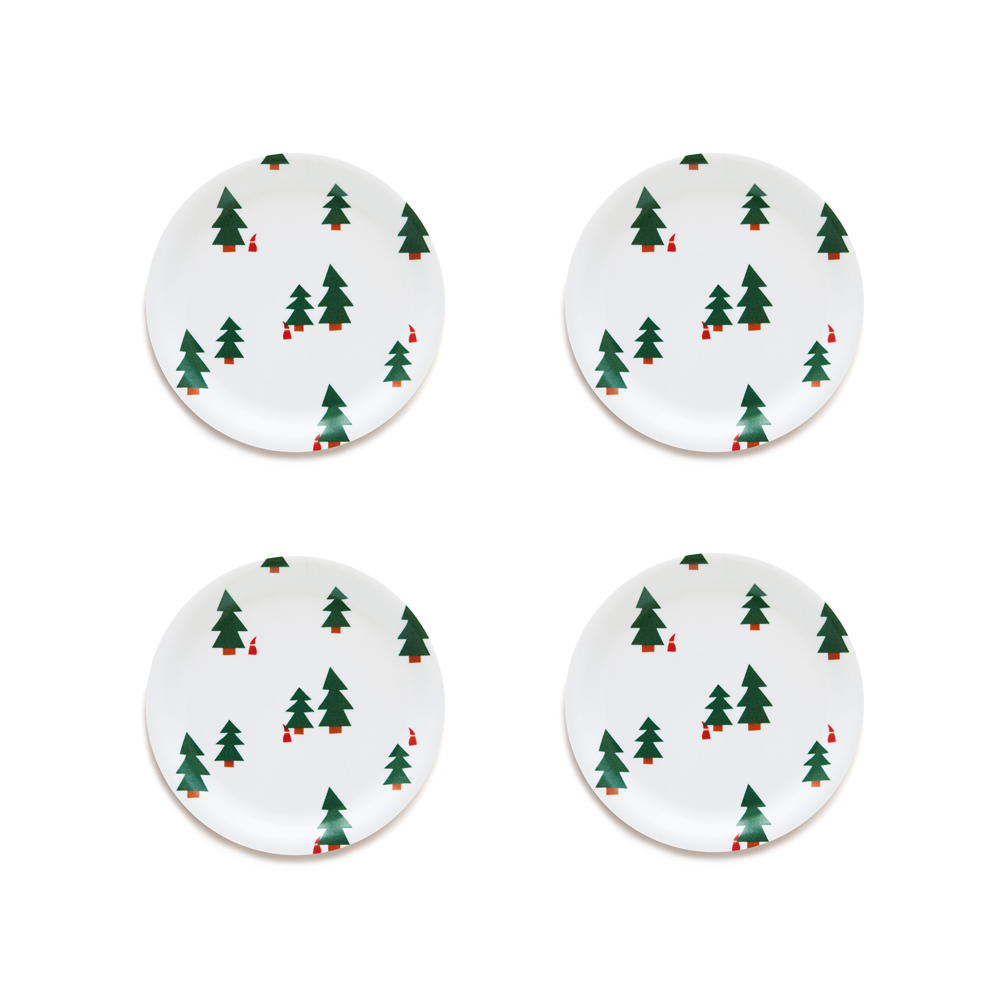 CHRISTMAS FOREST  Set of 4 Coasters - 11cm 
