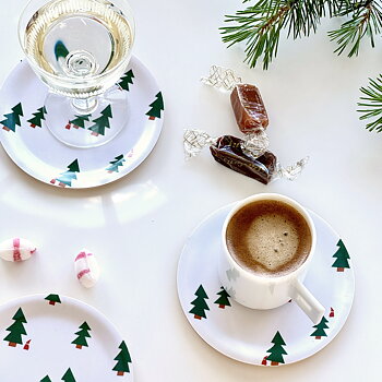 CHRISTMAS FOREST  Set of 4 Coasters - 11cm 