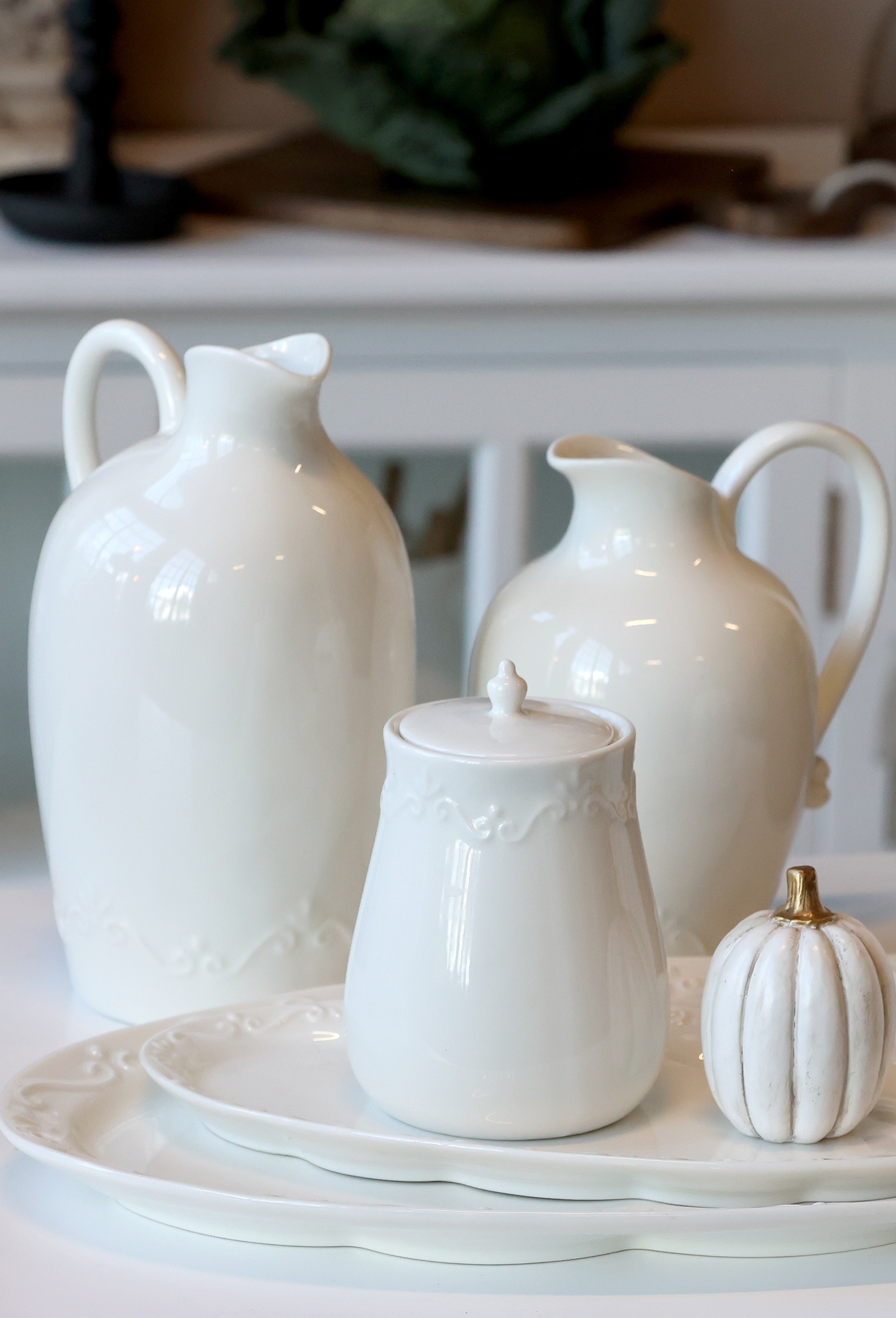 White Jug 100% Porcelain - Provence - 20 cm