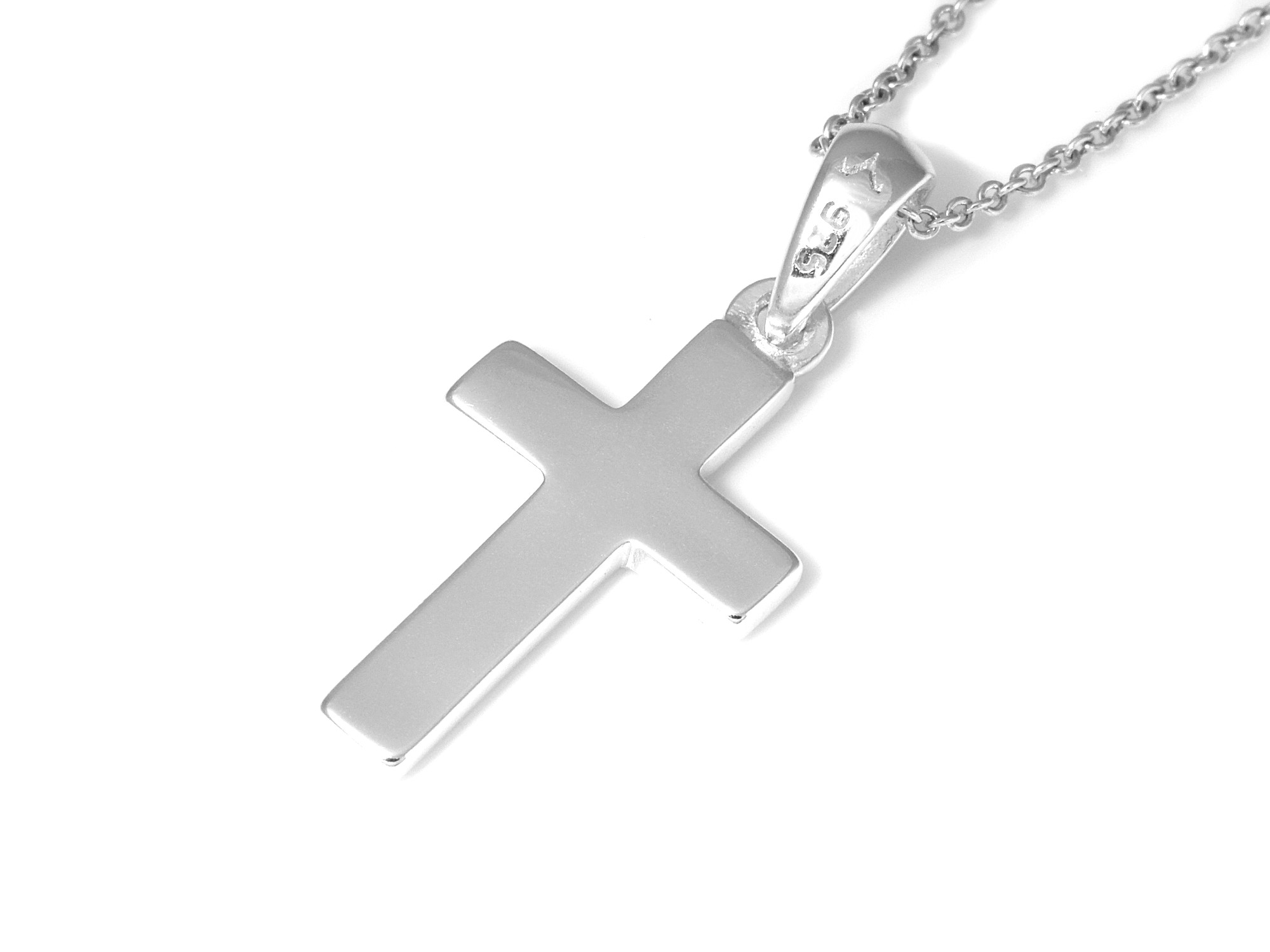 Kors Halsband i Äkta 925 Silver, Kristendom Hänge, Dop och Konfirmation Smycke - 3